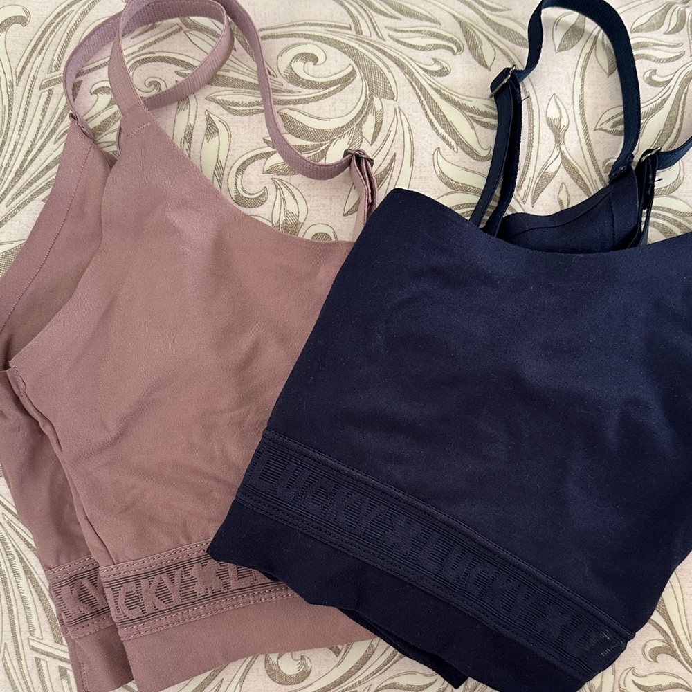 Sports Bra - Bralette Lucky Brand Navy  and Mauve Rose PACK OF 2